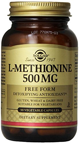 Cápsulas vegetales Solgar L-metionina, 500 mg, 90 cuenta