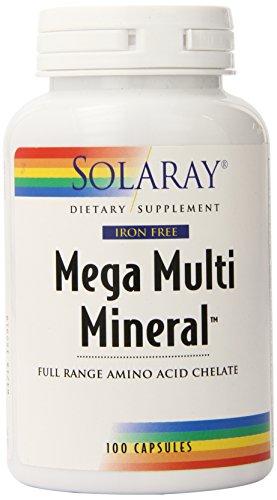Solaray Mega Multi Mineral libre de hierro vitamina cápsulas, cuenta 100