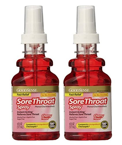 Goodsense garganta Spray anestésico Oral, 6 Fl Oz, 2-pack, comparar a Chloraseptic ingredientes