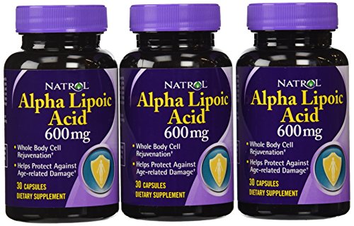Natrol alfa lipoico 600mg cápsulas, 30-Count (paquete de 3)