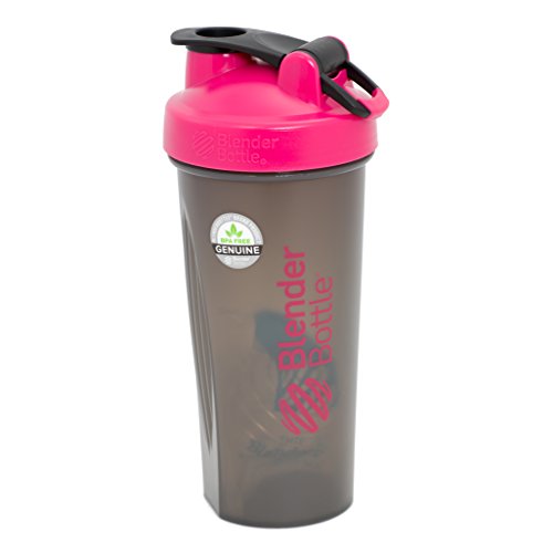 BlenderBottle Full Color botellas - nuevo translúcido de Color negro con bola de coctelera de la - rosa - 28oz