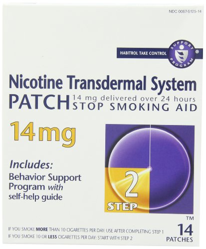 Parche de sistema transdérmico de nicotina, dejar de fumar ayuda, 14 mg, paso 2, 14 parches