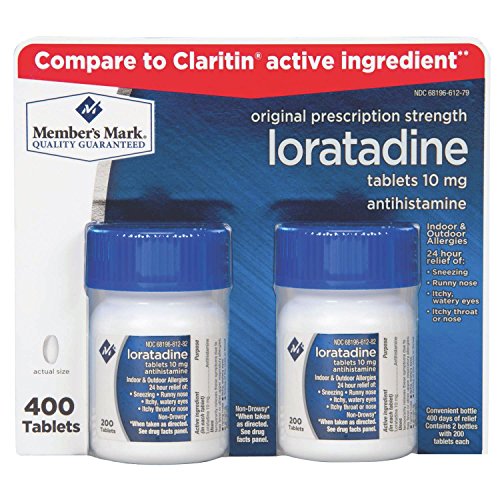 Miembros marca, loratadina 10mg, tabletas de 400 (Comparar con Claritin)
