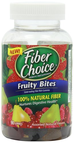 Opción de fibra fruta muerde suplementos nutricionales, sabores surtidos, cuenta 90