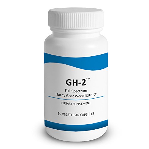 GH-2 - Horny Goat Weed (Epimedium) extracto - contiene 20% Icariins & Water-Extracted cachonda cabra Weed extracto, 50 cápsulas por botella