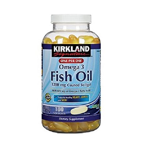 Kirkland Signature pescado aceite 1200 Mg entérico cubierto proporciona 684 Mg de ácidos grasos Omega-3: 180 cápsulas