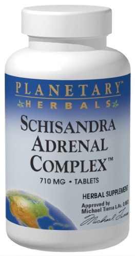 Tabletas de complejo de Schizandra suprarrenal de Planetary Herbals, 710 mg, frasco de 120 cápsulas