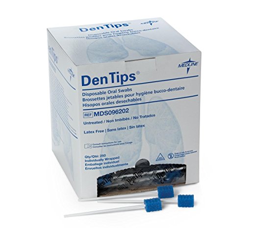Dentips - cuidado bucal no tratada hisopos (caja de 250)