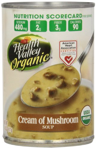 Salud Valle orgánico sopa, crema de champiñones, 14,5 onzas (Pack de 12)