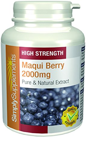 Simplemente suplementos Maqui Berry 2000 mg comprimidos |180 | Apoya la pérdida de peso saludable