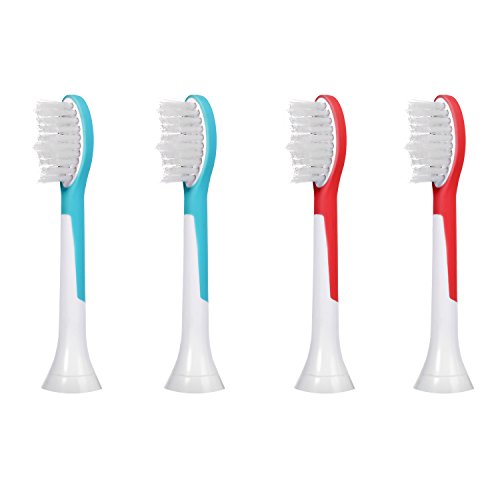 4pcs cabezas de cepillo de dientes E-Cron® (1 x 4), reemplazo para Philips Sonicare niños estándar. Totalmente Compatible con todos Sonicare para niños modelos.