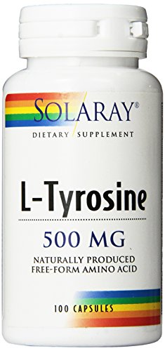 Suplemento de forma libre de Solaray L-tirosina, 500 mg, 100 cuenta