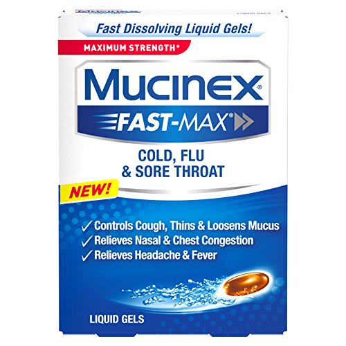 Mucinex rápido-Max líquido gel para frio/gripe/dolor de garganta, cuenta 16