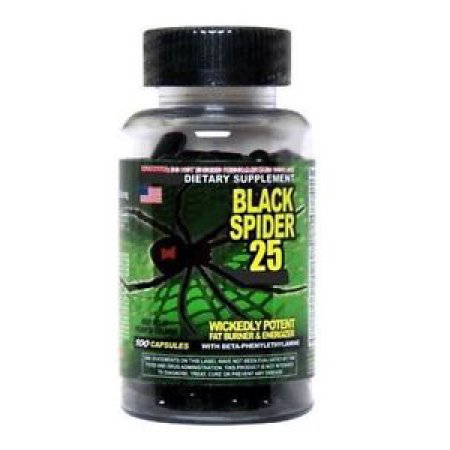 Cloma Pharma Araña Negro 25 - quemador de grasa Pérdida de Peso 100 Cápsulas
