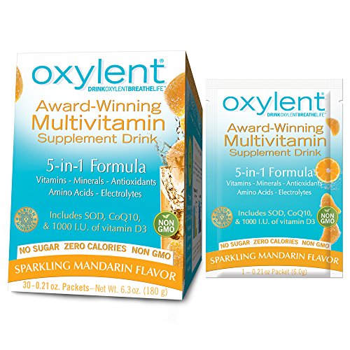 Oxylent, chispeante mandarina, 30-cuenta (6,6 onzas)