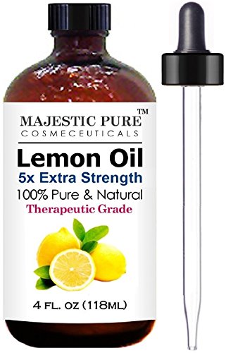 Majestuoso limón puro aceite esencial para aromaterapia, 5 x Extra fuerte, 4 fl. Oz