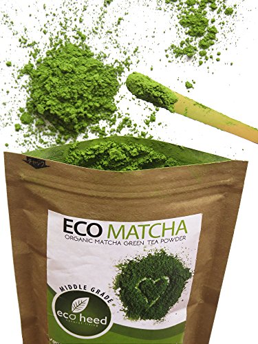 Polvo de té verde Matcha 1,05 onzas - 100% orgánico certificado de Japón - Energía Natural y Focus Booster repleto de antioxidantes. Atención superior culinaria grado Matcha té mezcla en Lattes, Smoothies y cocinar recetas por eco