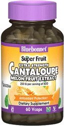 Extracto de Bonete azul Super fruta Extra Strength melón melón fruta 250IU por la porción de césped-60 Vcaps