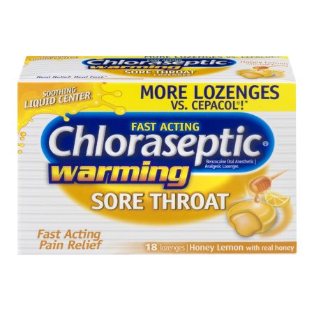 Chloraseptic Calentamiento Miel Limón Dolor de pastillas para la garganta de 18 quilates
