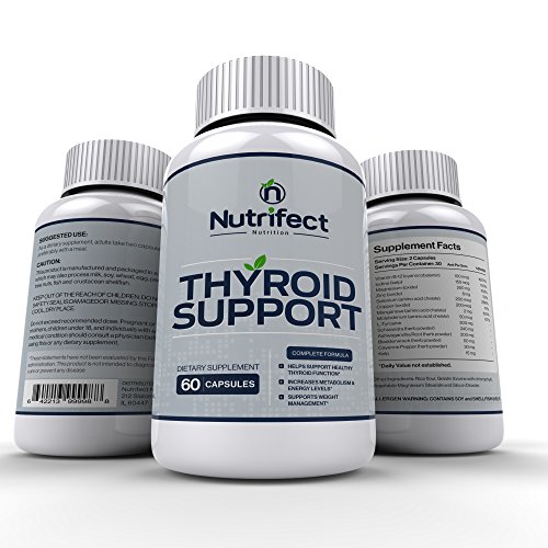 Soporte de tiroides Premium - fórmula completa para ayudar a perder peso y mejorar la energía con B12 y más. Mejores suplementos de tiroides hipotiroidismo y alternativa de Armour Thyroid (60 cápsulas)