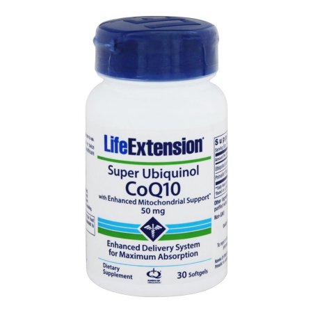 Life Extension - Súper CoQ10 ubiquinol Con soporte mejorado mitocondrial 50 mg. - 30 Cápsulas Blandas