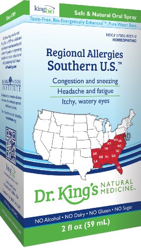 Medicina Natural Regional alergias del Dr. King, sur de Estados Unidos, 2 onzas de líquido