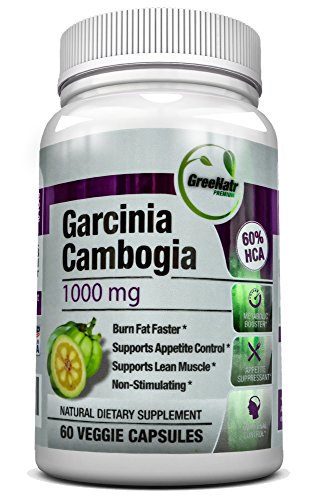 Garcinia Cambogia extracto puro - 1000mg cápsulas vegetales - grado más alto y calidad 60% HCA con potasio para máxima absorción y beneficios naturales apetito Suppressant, quemador de grasa y suplemento para bajar de peso - sin ingredientes artificiales 