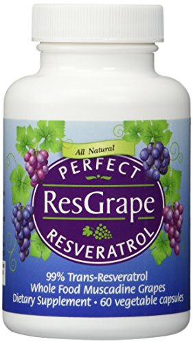 Perfecto Suplemento Anti-Aging de ResGrape - 99% Trans-Resveratrol y la uva del Muscadine orgánicos - y potente antioxidante - 60 vegetales cápsulas