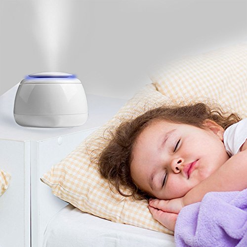 Humidificador bebe niños humidificador, humidificador de aire Micropromo® blanco USB pequeño arroyo con luz para dormitorios, mejor proteger al bebé y la piel de los cabritos!