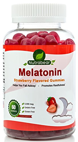 Gomitas de melatonina para adultos y niños, una ayuda para dormir delicioso - 5mg - un suplemento masticable, por Nutrabear
