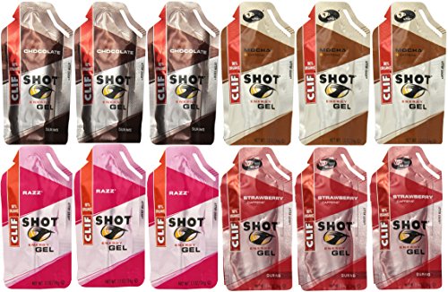 Pack de Clif Shot Gel 90% orgánico variedad paquete -12 - 3 de cada sabor
