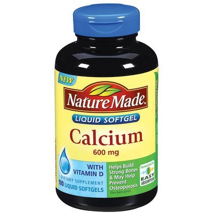 Naturaleza hecha de calcio con vitamina D3--600 mg 100 cápsulas líquidas