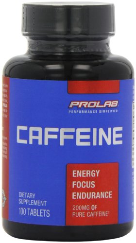 Tabletas de 200mg de cafeina proLab máxima potencia, 100-cuenta