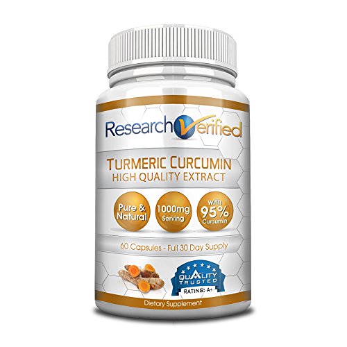 Investigación verificó la curcumina de la cúrcuma - 60 cápsulas - suministro de 1 mes - habían estandarizado a 95% - antiinflamatorio Natural, antioxidante, analgésico y antidepresivo - 100% garantía de devolución de dinero!