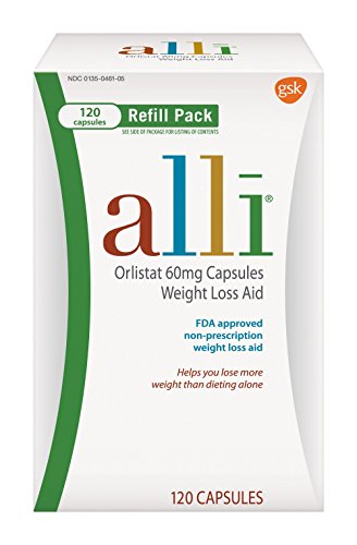 alli ® ayuda de pérdida de peso, Orlistat 60mg cápsulas, 120ct Refill Pack