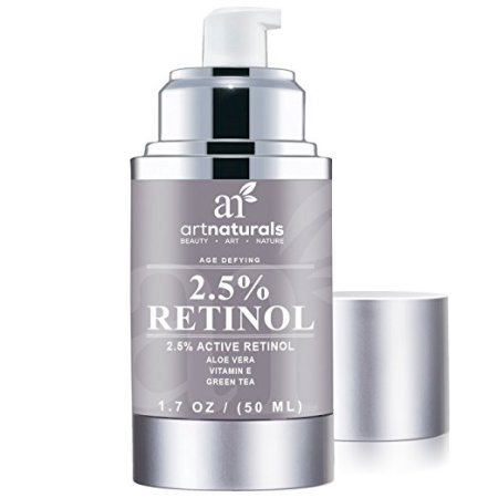 ArtNaturals mejorada Retinol Crema humectante 2,5% con 20% de vitamina C y ácido hialurónico 30ml