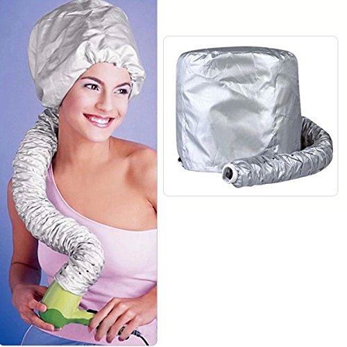 Museya Portable seguro pelo secador de gorra suave campana accesorio Haircare Salón Peluquería sombrero mujer (plata)