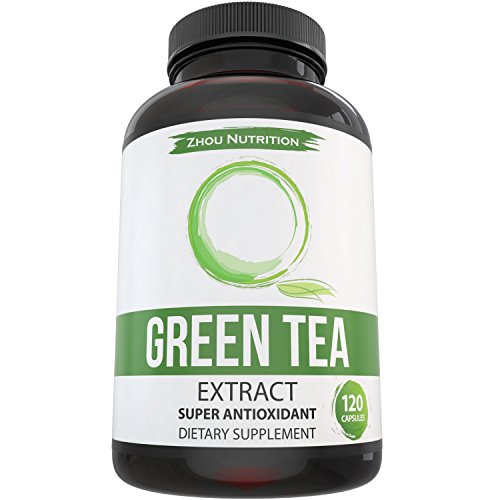 Suplemento de extracto de té verde para bajar de peso - aumentar el metabolismo y promover un corazón sano - fuente Natural de cafeína para energía suave - Super antioxidante y limpiador del Radical libre - 500mg, 120 cápsulas