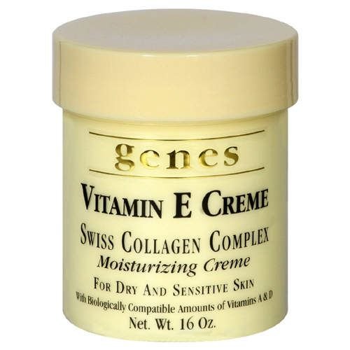 Genes vitamina E crema colágeno suizo complejo crema hidratante secas y sensibles de la piel 16 oz