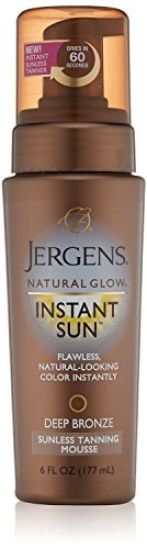 Jergens Natural Glow Instant Sun que broncean Sunless Mousse, bronce profundo, 6 onzas (Pack de 2)