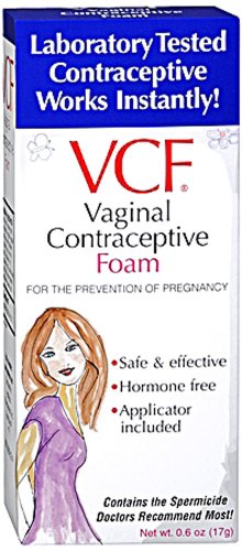 Espuma anticonceptiva VCF-Vaginal con aplicador, 0,6 onzas (PACK de 4)