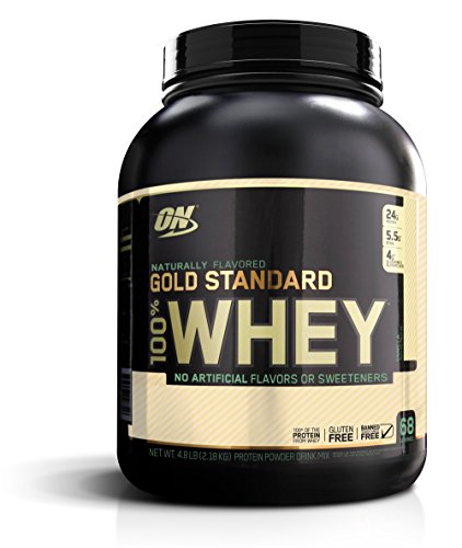 La nutrición óptima Gold Standard 100% Whey, naturalmente con sabor a vainilla, 4,8 libras