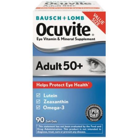 Bausch - Lomb Ocuvite Adult 50- Eye Vitamin -amp- Mineral Supplement Softgels 90 ea (Pack of 3)