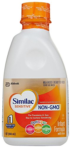 Sensible a la Similac no-GMO etapa 1 bebé fórmula lista para alimentación-32 onzas-6 Pack