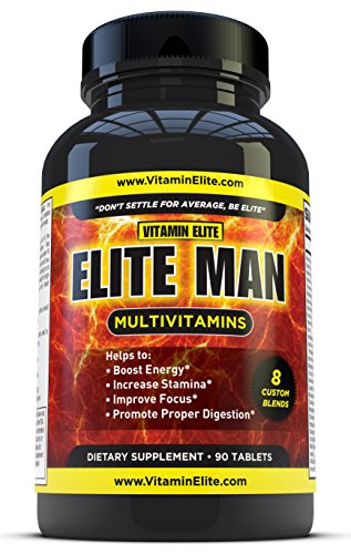 Elite hombre multivitaminas para hombres - fórmula All-in-one ayuda a aumentar energía, mejorar el enfoque y la resistencia - 90 tabletas