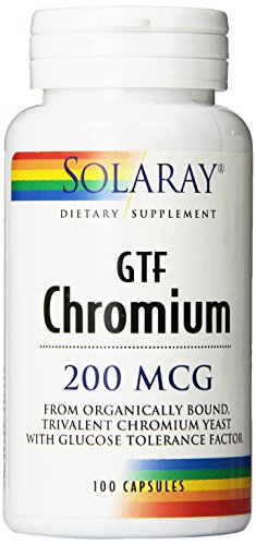 Cápsulas de cromo GTF de Solaray, 200mcg, cuenta 100