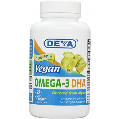 DEVA vegano vegana vitaminas DHA (algas) 200mg cápsulas vegano, frasco de 90 cápsulas