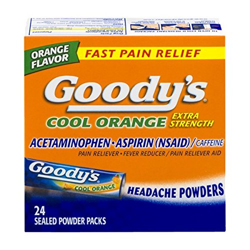 Goody de fresco naranja Extra Strength, analgésico en polvo, cuenta 24