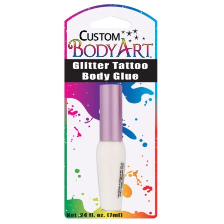 Custom Body Art - Botella 7 ml de brillo del cuerpo del tatuaje con pegamento cepillo del aplicador