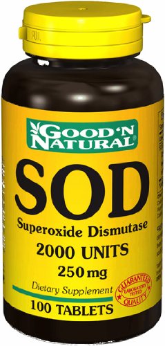 Buena y Natural - SOD Superóxido dismutasa 2000 unidades de actividad 250 mg. - 100 comprimidos